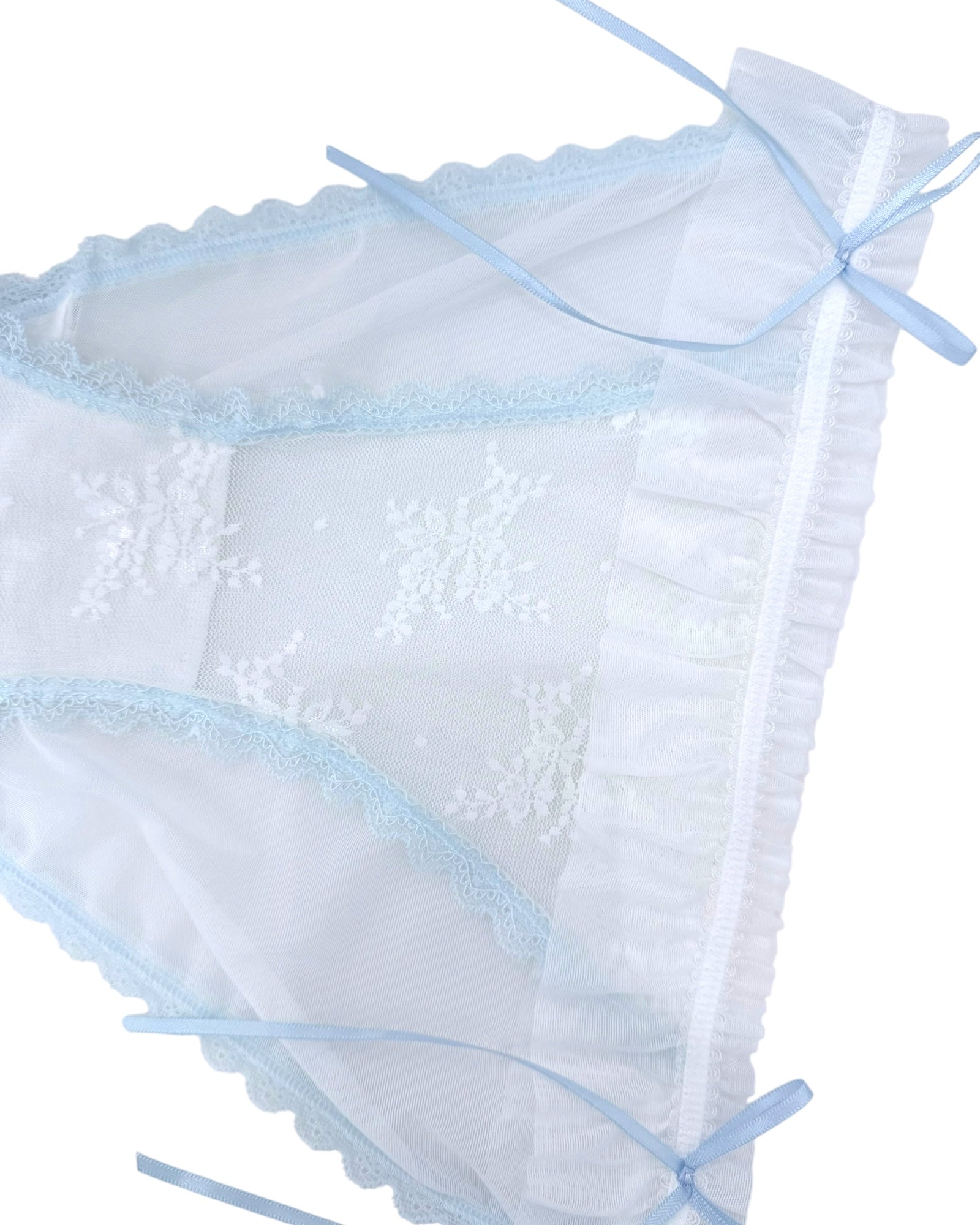 Milanblocks Coquette Ruffled Lace Panties with Bow Ties