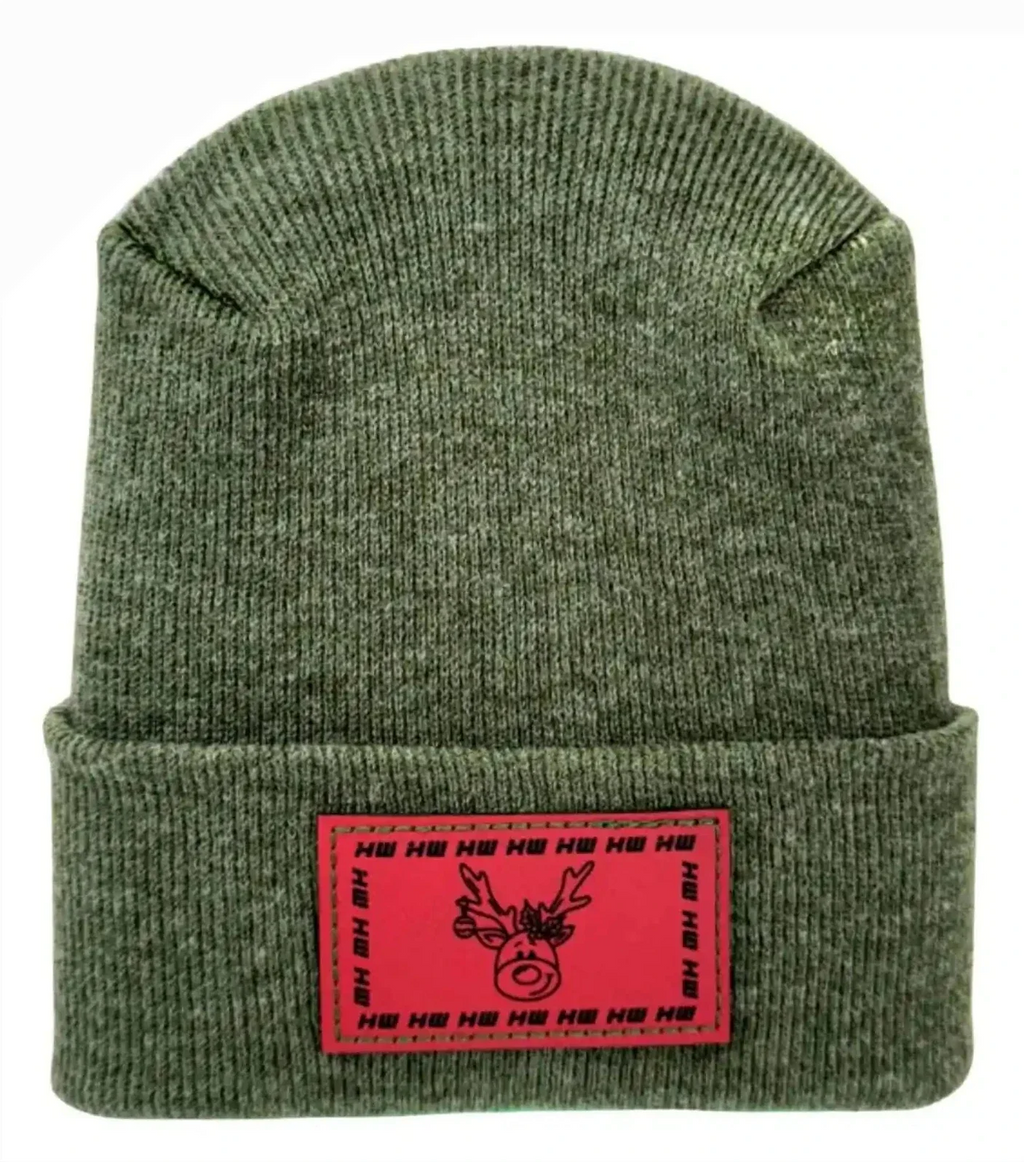 H Stitch Beanie, Reindeer Christmas Red Beanie