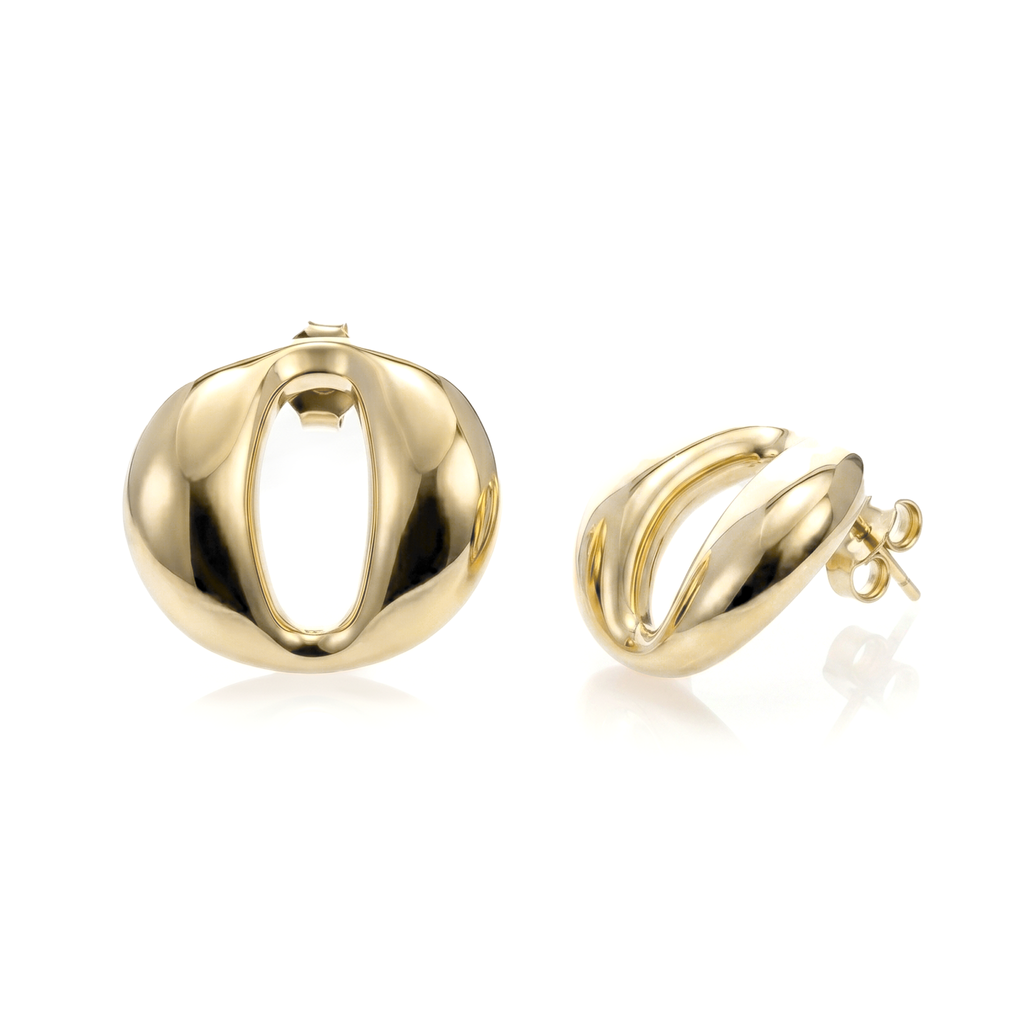Olivia Sculptural Dome Earrings Gold