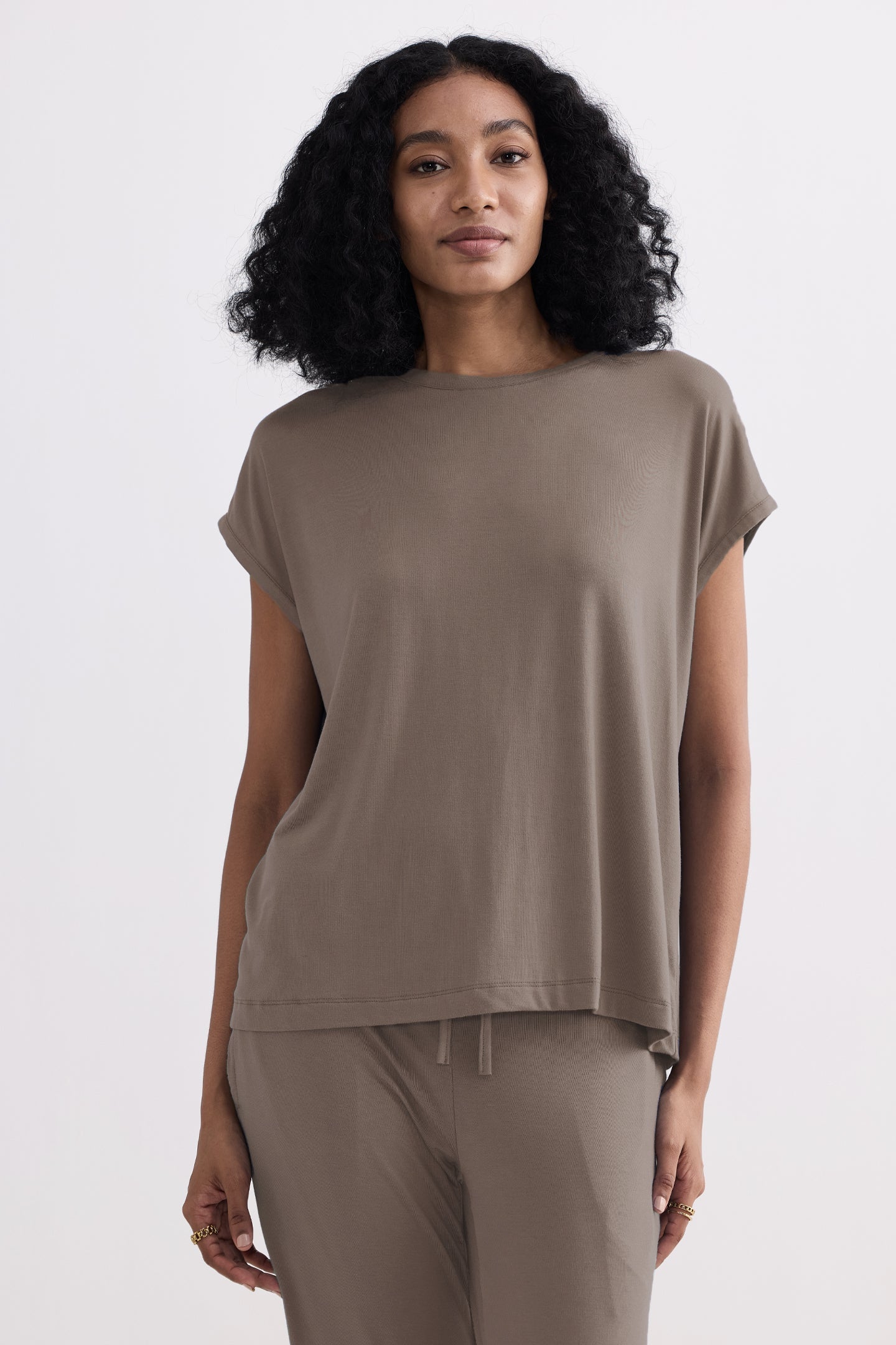 Relaxed Tee Set in Earth Grey
