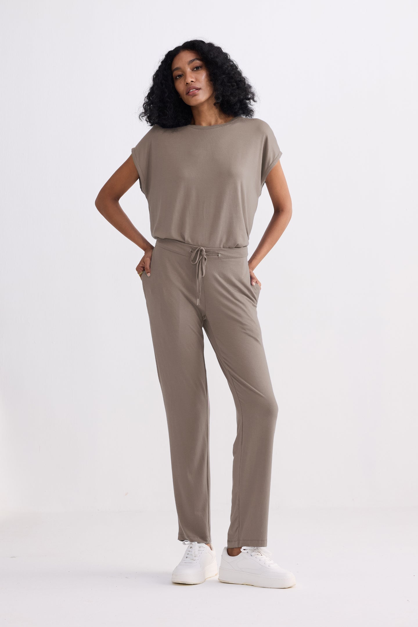 Relaxed Tee Set in Earth Grey